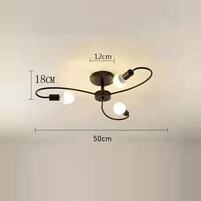 E27 Ceiling Lamp Modern Decor Home Lighting Fixture Retro Industrial Chandelier Wrought Iron LED Decoration Pendant Lights