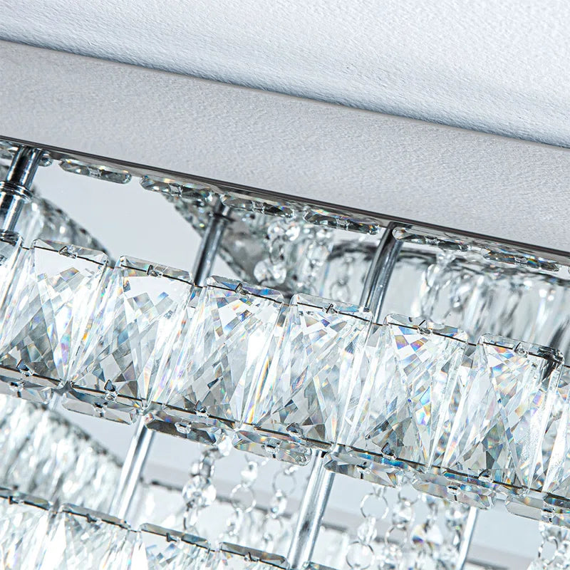 Jaclynn Modern Crystal LED Flush Mount Ceiling Light Fixture