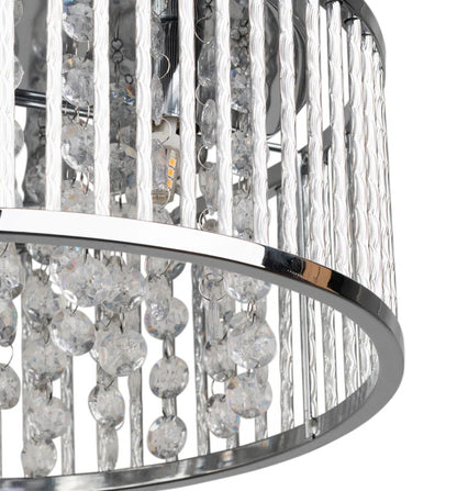 Chidester 3 -Light 35Cm Chrome Crystal Flush Mount Ceiling Light