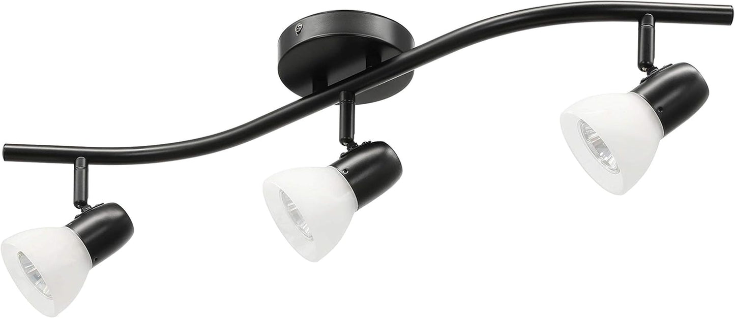 Track Lighting, 3 Light Modern Black Curved Kitchen Track Ceiling Light Fixtures XB-TR1223-3-MBK