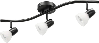 Track Lighting, 3 Light Modern Black Curved Kitchen Track Ceiling Light Fixtures XB-TR1223-3-MBK