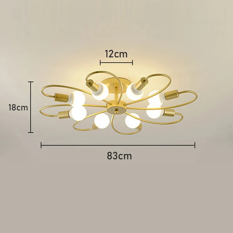 E27 Ceiling Lamp Modern Decor Home Lighting Fixture Retro Industrial Chandelier Wrought Iron LED Decoration Pendant Lights
