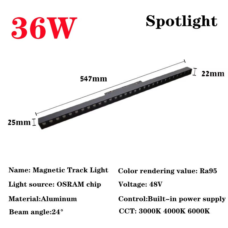 Recessed Magnetic Track Light Design Ceiling Light Magnetic Rail Ceiling System Indoor Track Lighting Spot Rail Spotlight