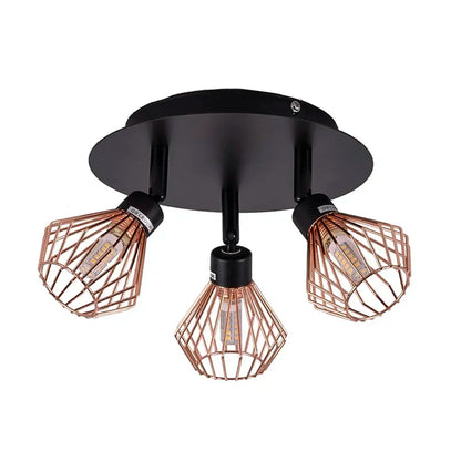 Rotatable Black Ceiling Lamp Lighting with Creative Cage Angle Adjustable G9 Lights Bulb for Store Shop Showroom Lighting