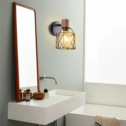 Nordic Wood Wall Lights Bedroom Bedside Lamp Black Creative Modern E27 Wall Lamps Suspension LED Home Lighting Sconce Room Decor