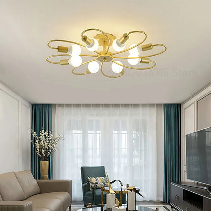 E27 Ceiling Lamp Modern Decor Home Lighting Fixture Retro Industrial Chandelier Wrought Iron LED Decoration Pendant Lights