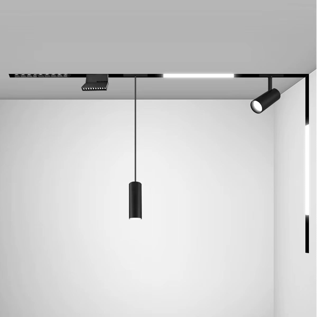 Recessed Magnetic Track Light Design Ceiling Light Magnetic Rail Ceiling System Indoor Track Lighting Spot Rail Spotlight