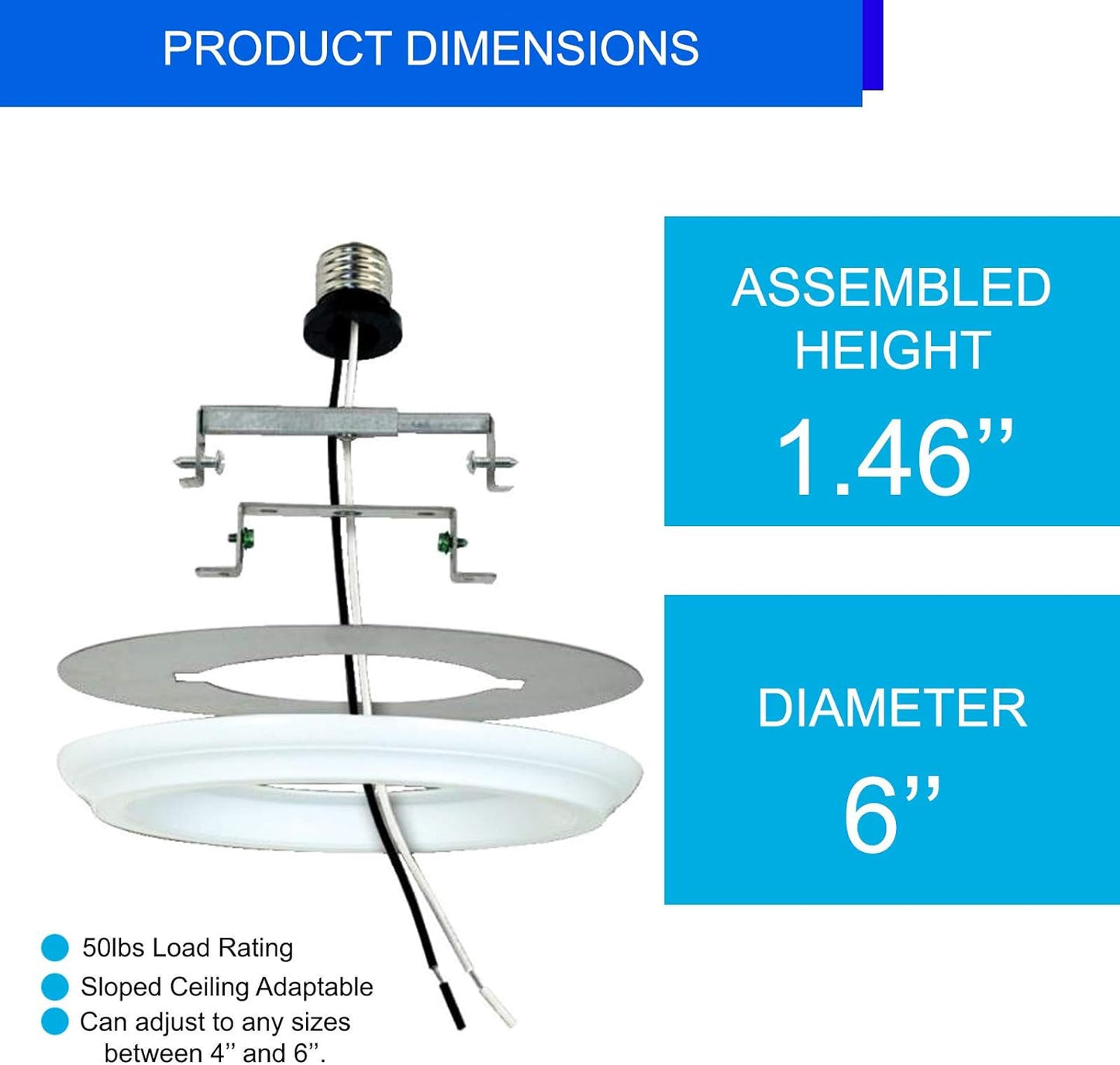 Lighting Recessed Can Light Conversion Kit to Pendant, Instant Light Conversion Kit for Light Fixtures in White Finish – 1 Pack