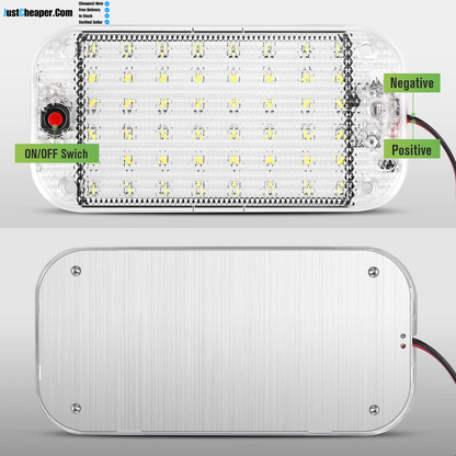 Car Interior Light Bar 10W 48 LED Universal Bright with Switch for 12V to 85V Van Truck Lorry Camper Boat Caravan Motorhome 2PCS