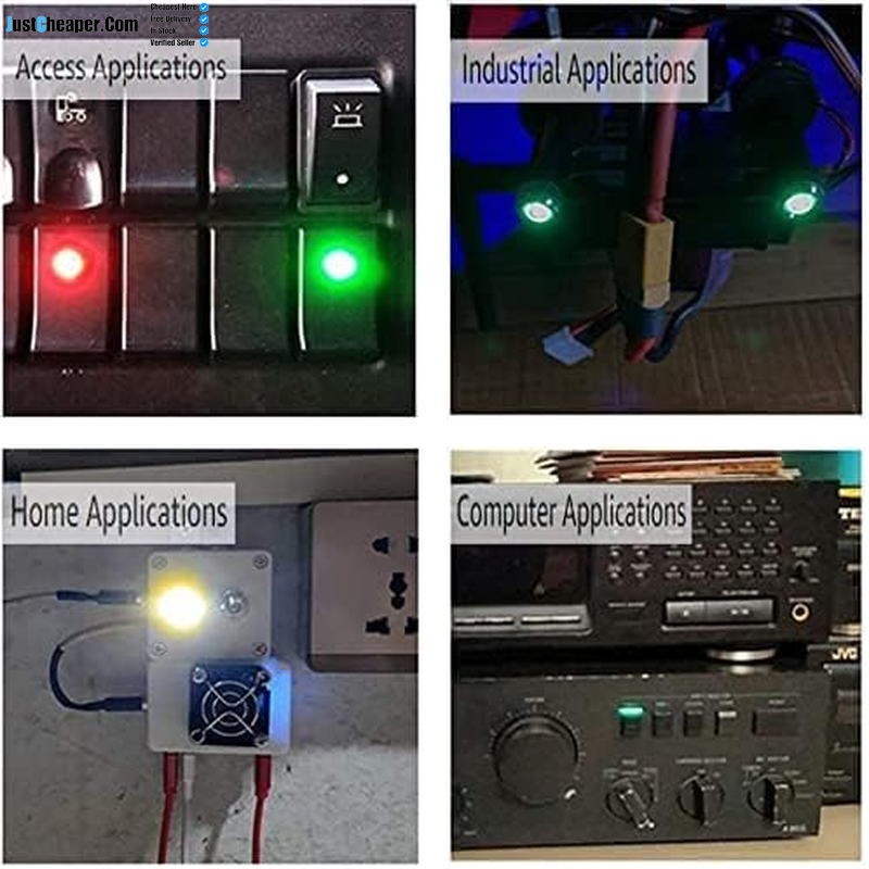 5Pcs 12Mm AC/DC 12-24V LED Metal Indicator Light Waterproof Signal Lamp with Wire