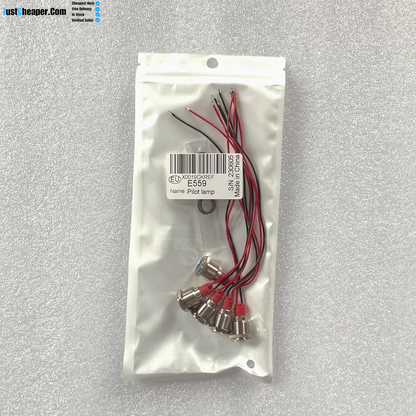 5Pcs 12Mm AC/DC 12-24V LED Metal Indicator Light Waterproof Signal Lamp with Wire