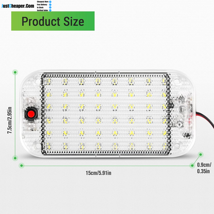 Car Interior Light Bar 10W 48 LED Universal Bright with Switch for 12V to 85V Van Truck Lorry Camper Boat Caravan Motorhome 2PCS